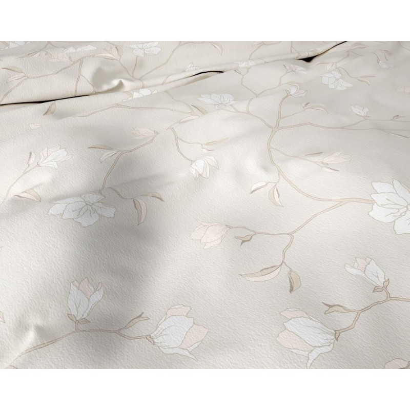 Flonel sengesæt Caitlyn Sand med delikat blomster fra MytrendyHome.dk