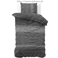 Flonel sengesæt Gradient Knits Anthracite fra MytrendyHome.dk