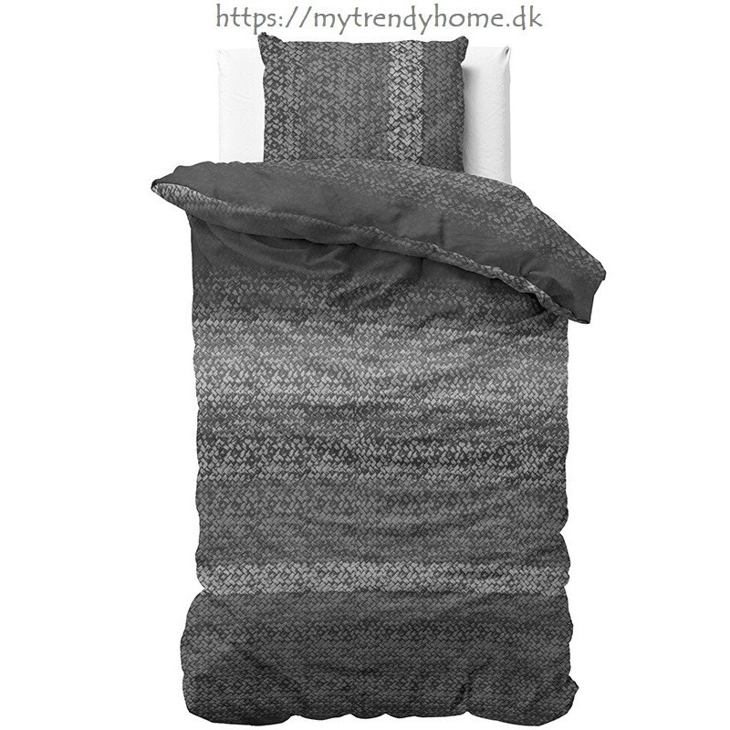 Flonel sengesæt Gradient Knits Anthracite fra MytrendyHome.dk