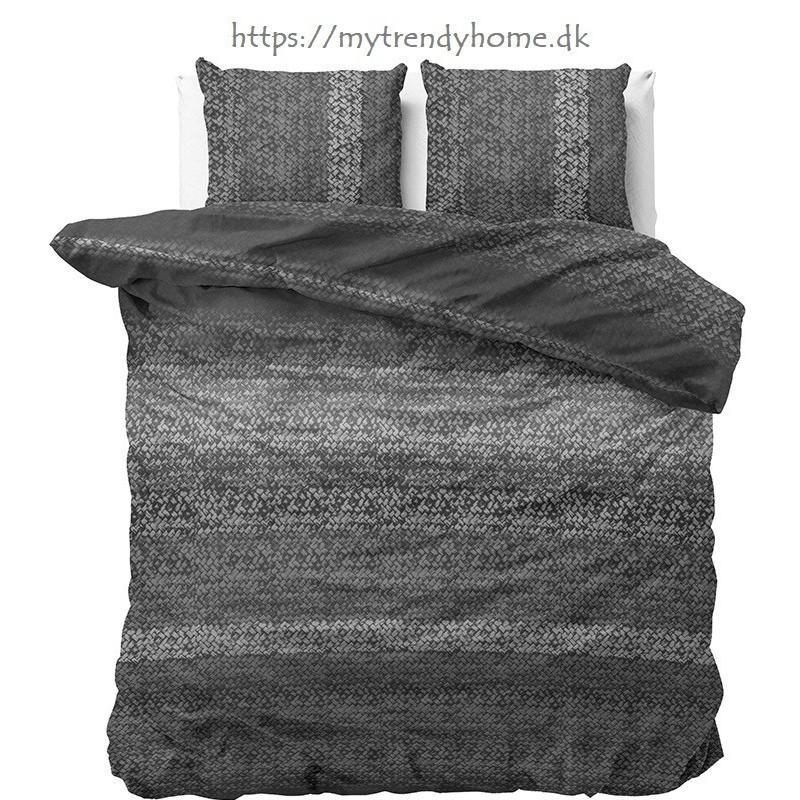 Flonel sengesæt Gradient Knits Anthracite fra MytrendyHome.dk