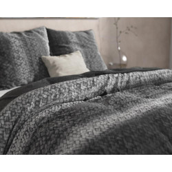 Flonel sengesæt Gradient Knits Anthracite fra MytrendyHome.dk