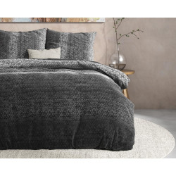 Flonel sengesæt Gradient Knits Anthracite fra MytrendyHome.dk