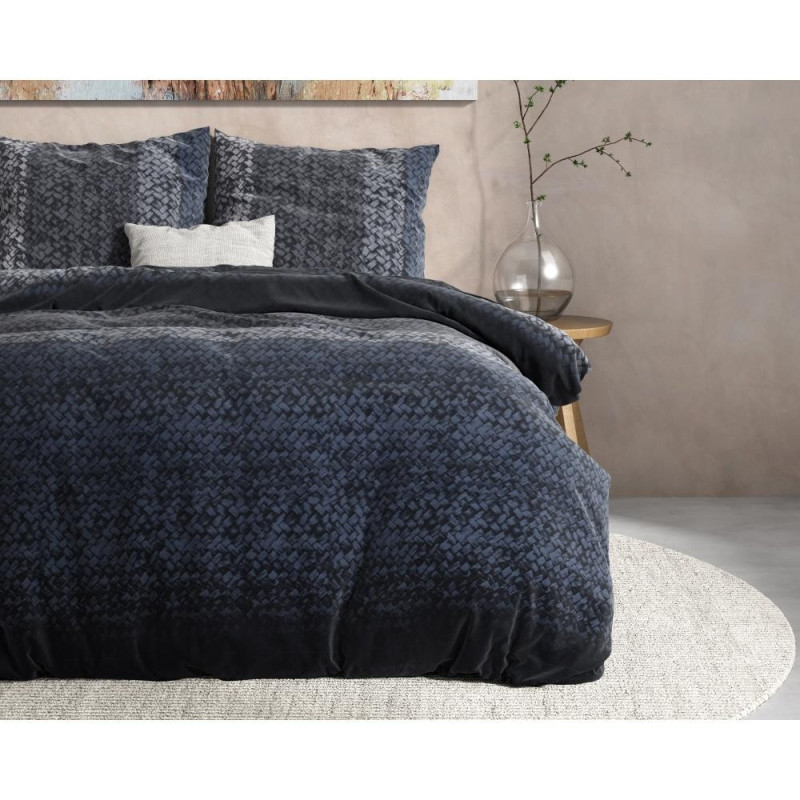 Flonel sengesæt Gradient Knits Blue fra MytrendyHome.dk