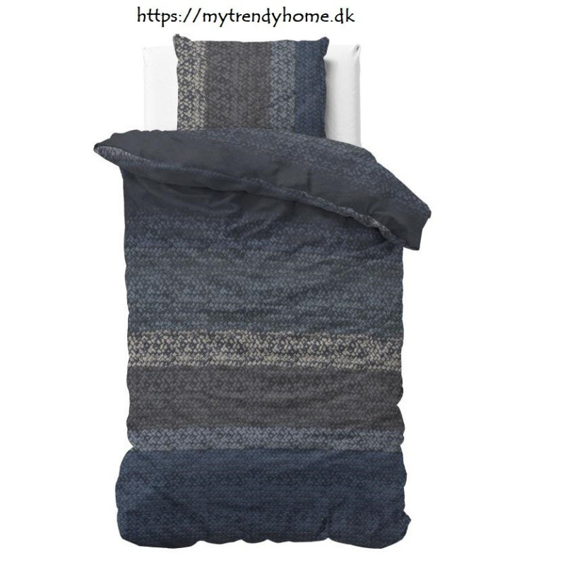 Flonel sengesæt Gradient Knits Blue fra MytrendyHome.dk