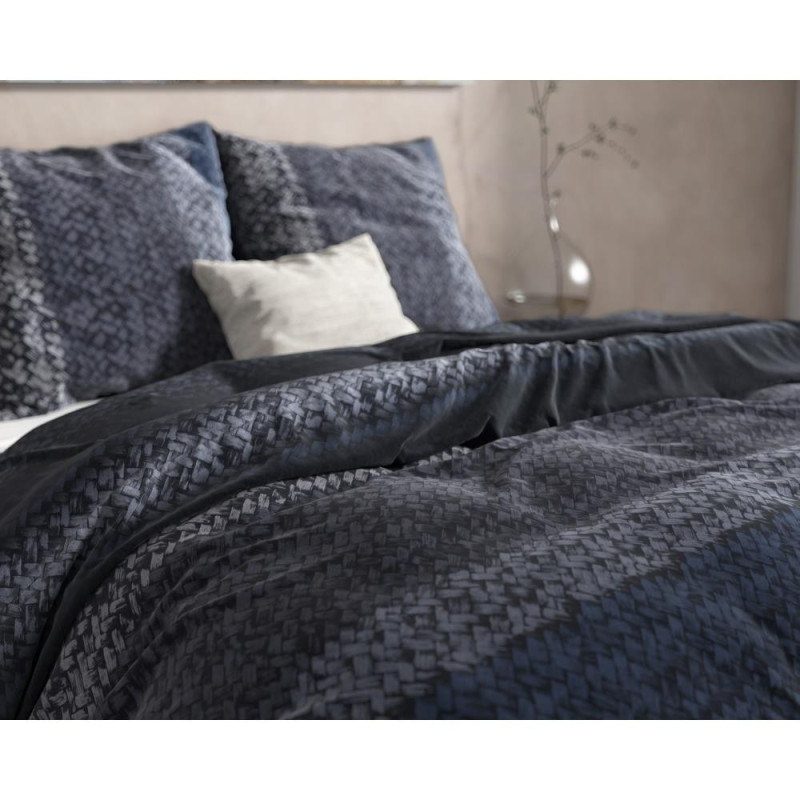 Flonel sengesæt Gradient Knits Blue fra MytrendyHome.dk