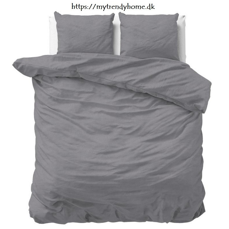 Flonel sengesæt Uni Grey fra MyTrendyHome.dk