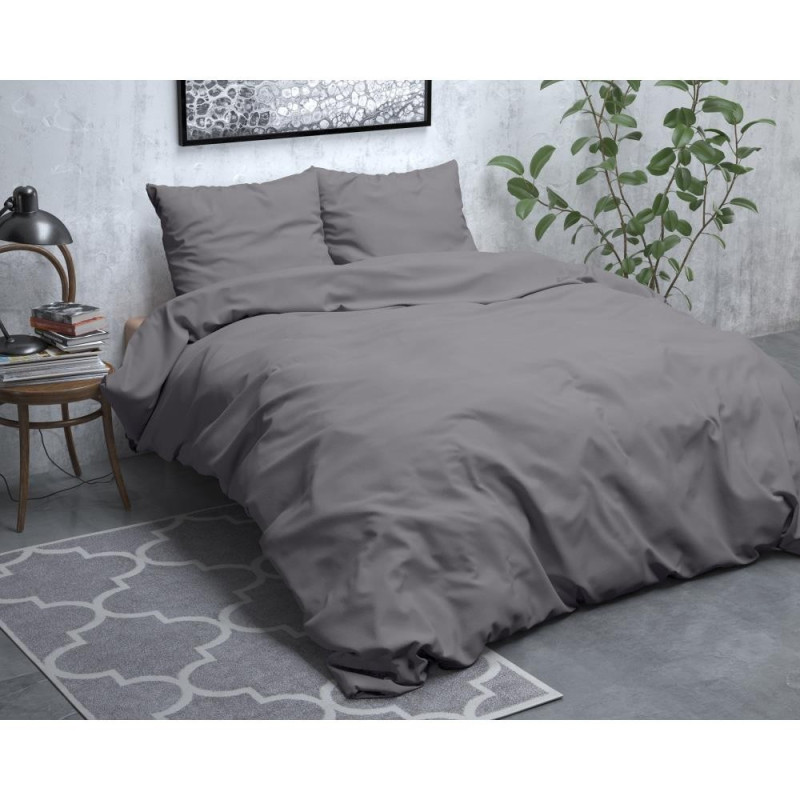 Flonel sengesæt Uni Grey fra MyTrendyHome.dk