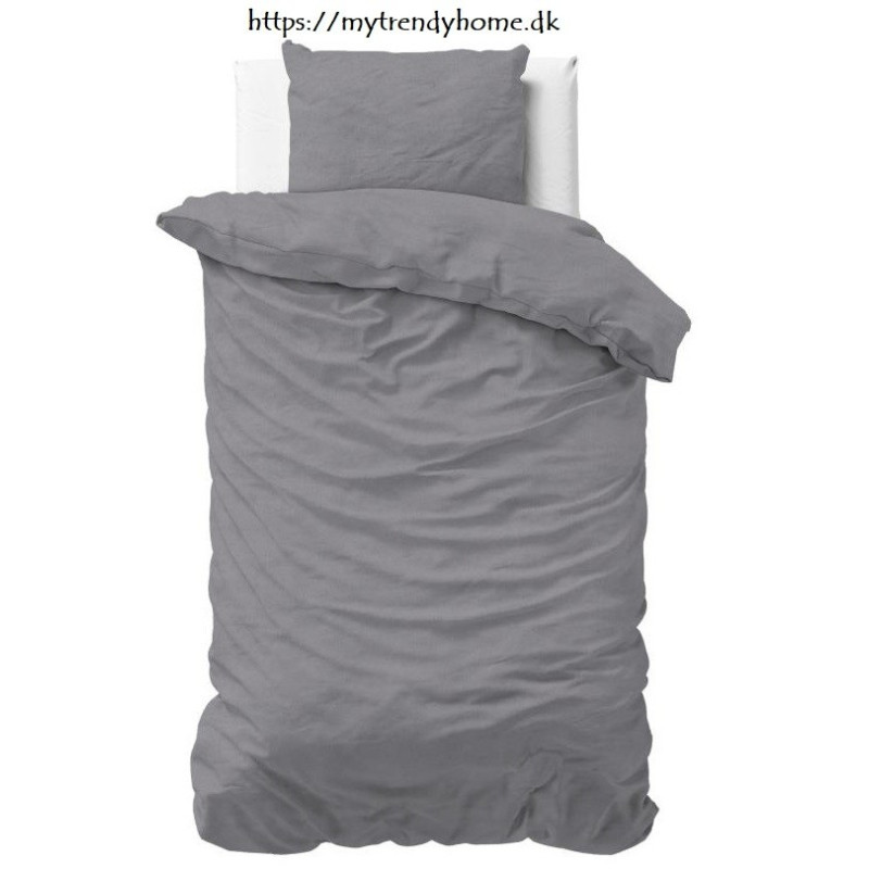 Flonel sengesæt Uni Grey fra MyTrendyHome.dk