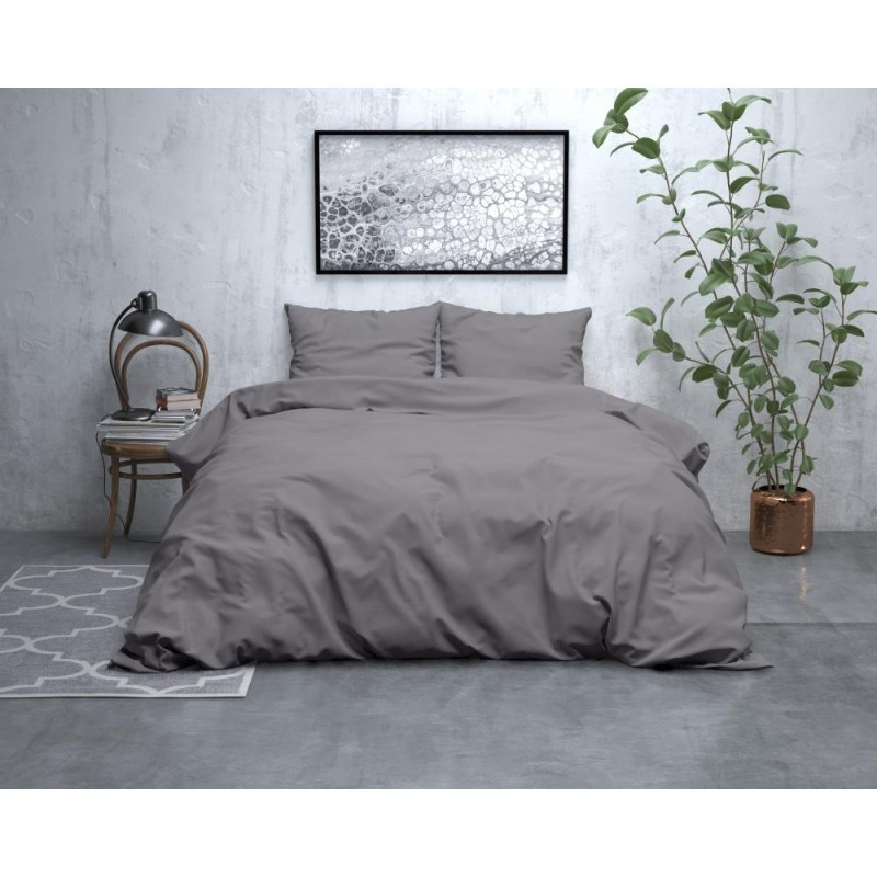 Flonel sengesæt Uni Grey fra MyTrendyHome.dk