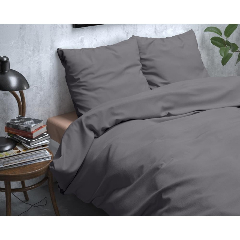 Flonel sengesæt Uni Grey fra MyTrendyHome.dk