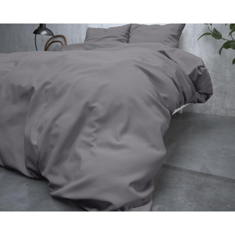 Flonel sengesæt Uni Grey fra MyTrendyHome.dk