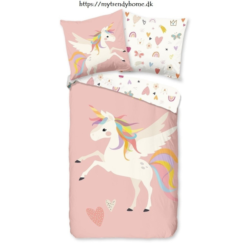 Børnesengetøj Unicorn med Enhjørnet og regnbue fra MyTrendyHome.dk