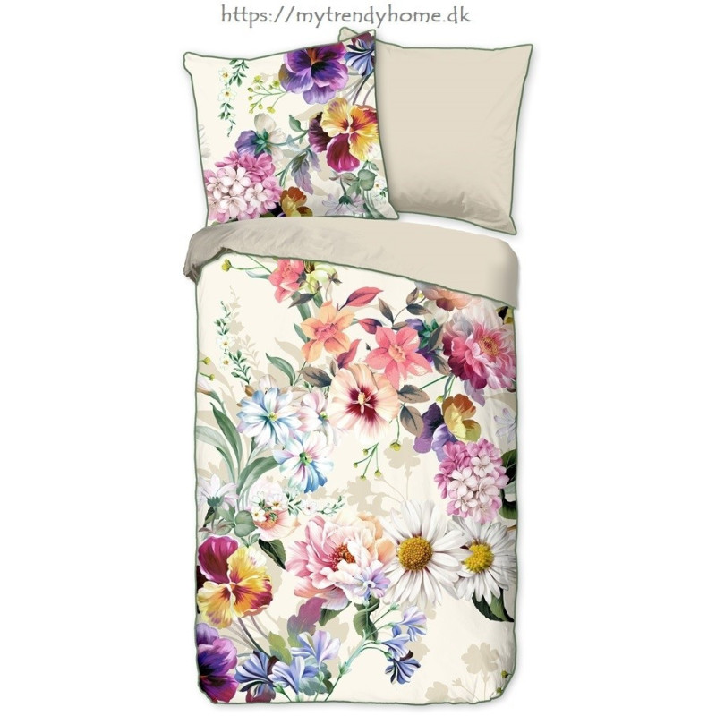 Sengesæt Novara off-white i 100% bomuldssatin fra MyTrendyHome.dk