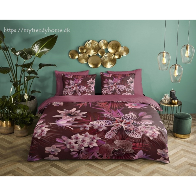 Bomuldssatin sengetøj Farze med eksotiske blomster - MyTrendyHome.dk