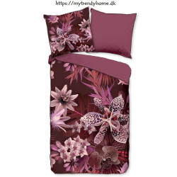 Bomuldssatin sengetøj Farze med eksotiske blomster - MyTrendyHome.dk