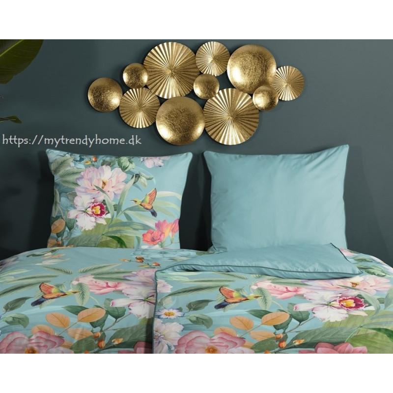 Bomuldssatin sengetøj Fungi med eksotiske blomster - MyTrendyHome.dk