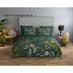 Sengesæt Charlotte  Green med eksotisk blomster fra MyTrendyHome.dk