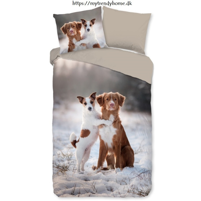 Børnesengetøj Hugs med små søde hunde fra MyTrendyHome.dk