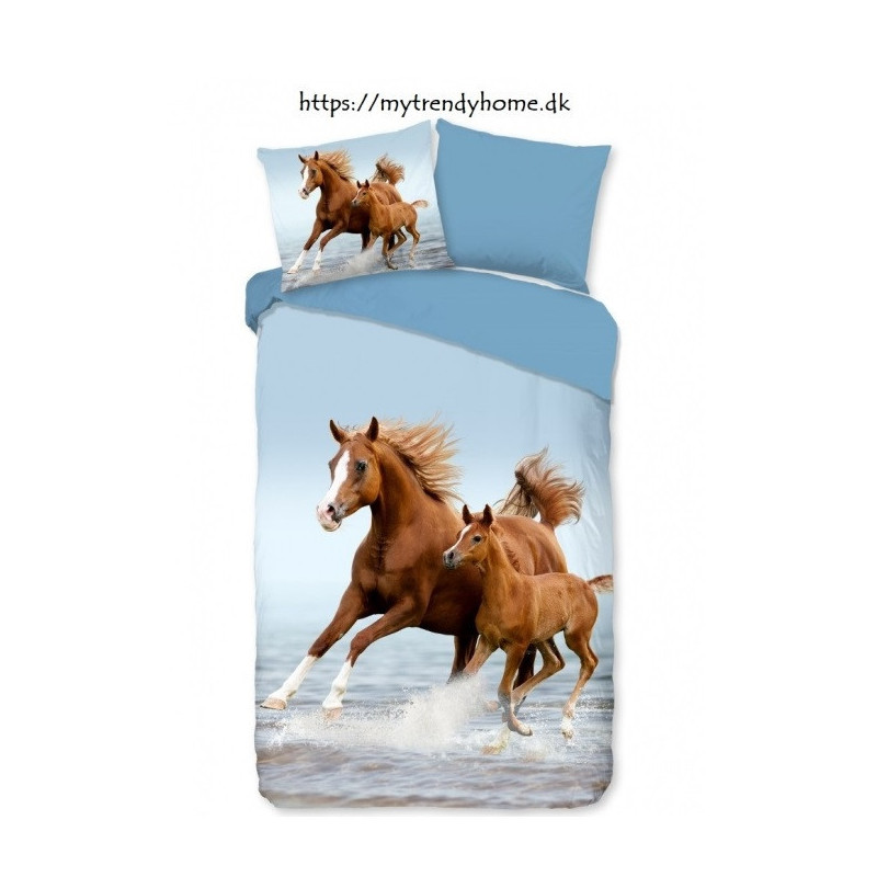 Sengesæt Free Horses med galoperende brune heste fra MyTrendyhome.dk