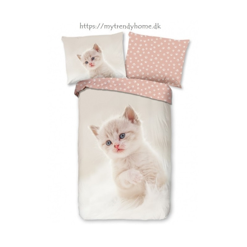 Sengesæt Catty med lille hvid killing fra MyTrendyhome.dk