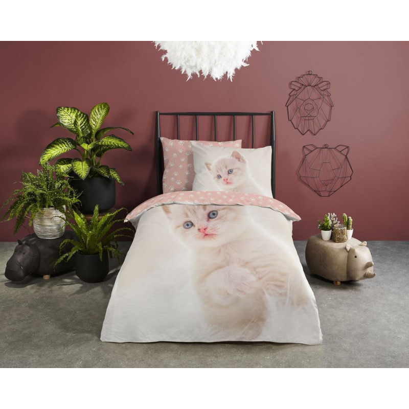 Sengesæt Catty med lille hvid killing fra MyTrendyhome.dk