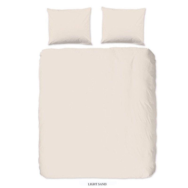 Bomuldssatin Unicolor sengesæt HIP Light Sand fra MyTrendyHome.dk