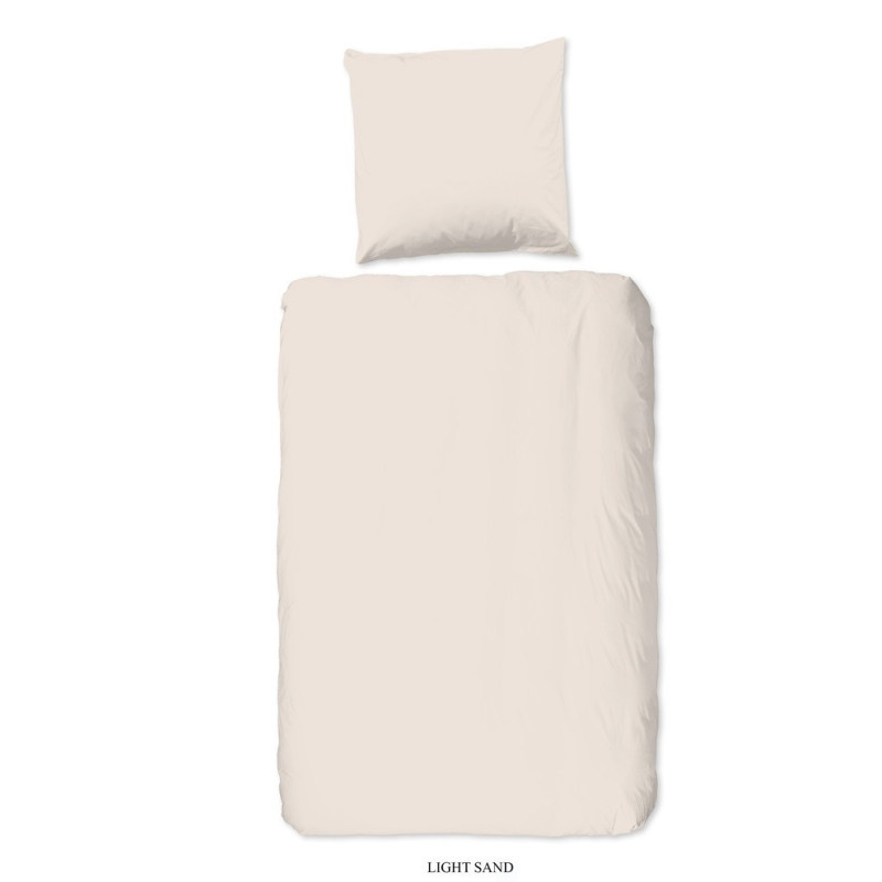 Bomuldssatin Unicolor sengesæt HIP Light Sand fra MyTrendyHome.dk