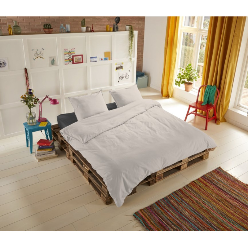 Bomuldssatin Unicolor sengesæt HIP Light Sand fra MyTrendyHome.dk