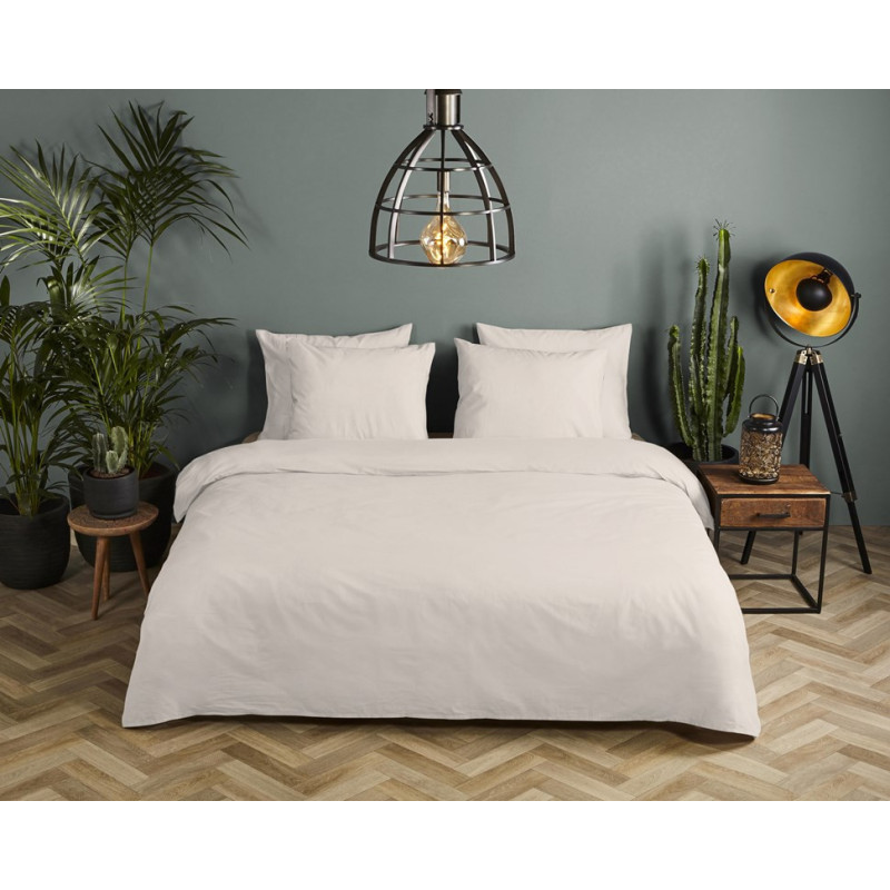 Bomuldssatin Unicolor sengesæt HIP Light Sand fra MyTrendyHome.dk