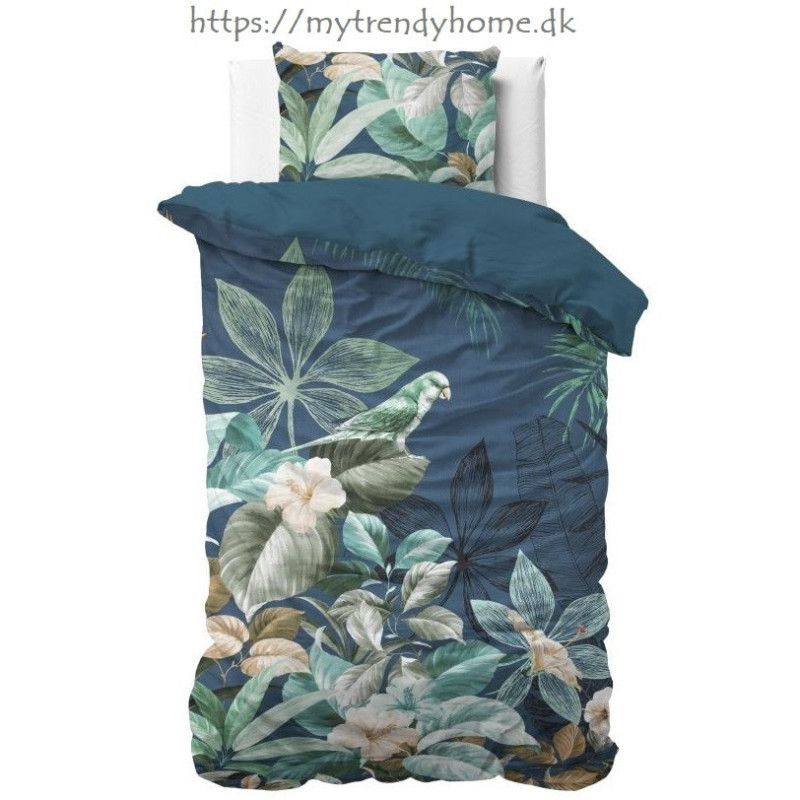Bomuldssengetøj Fresh Jungle Green med blomster fra MyTrendyHome.dk