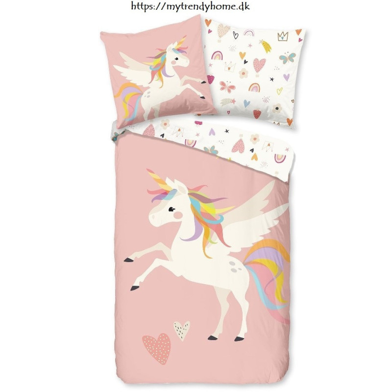 Børnesengetøj Unicorn med Enhjørnet og regnbue fra MyTrendyHome.dk