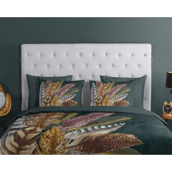 Sengesæt Soft Feather Dark Green med fjer i ren bomuld fra MyTrendyHome.dk