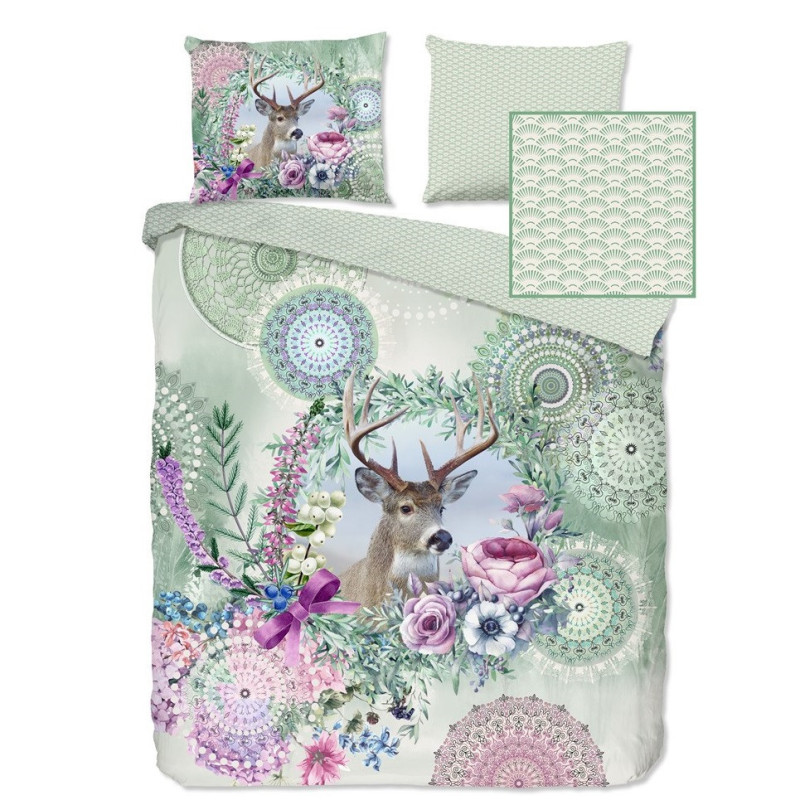 Flonel sengesæt Romini med mandala og hjorte fra MyTrendyHome.dk
