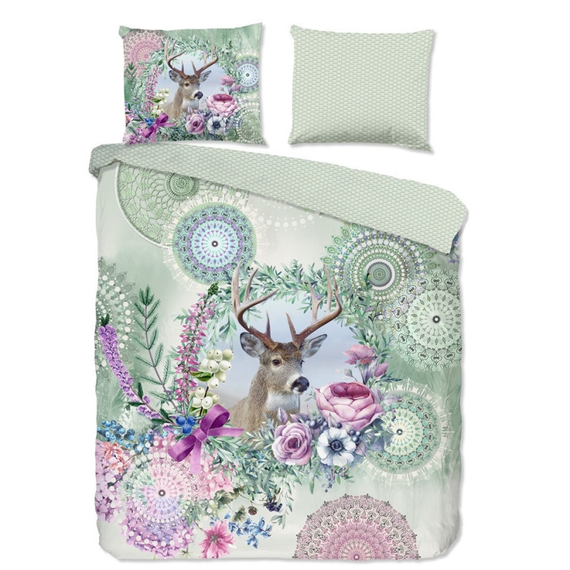 Flonel sengesæt Romini med mandala og hjorte fra MyTrendyHome.dk