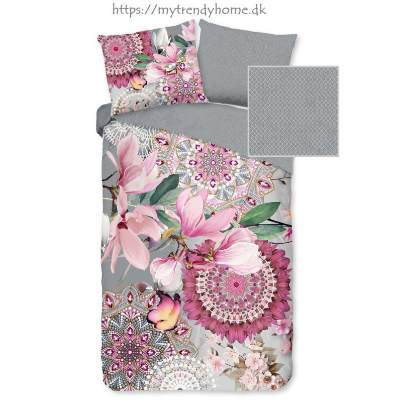 Flonel sengesæt Inaya med mandala og magnolie fra MyTrendyHome.dk