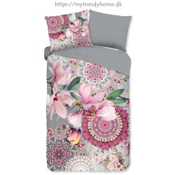 Flonel sengesæt Inaya med mandala og magnolie fra MyTrendyHome.dk