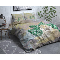 Sengesæt Kenza Green med mandala ornament og tiger fra MyTrendyHome.dk