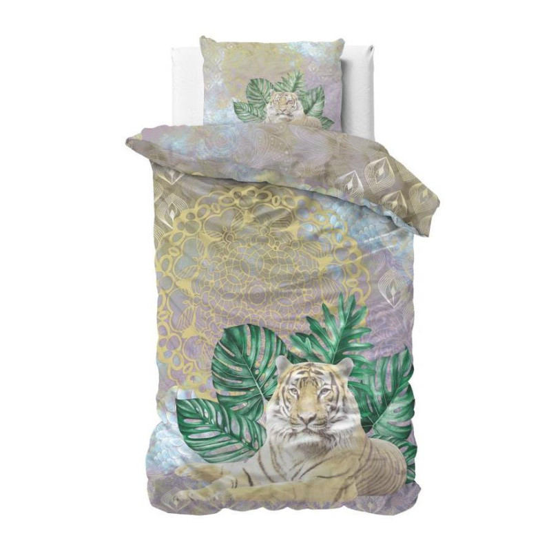 Sengesæt Kenza Green med mandala ornament og tiger fra MyTrendyHome.dk