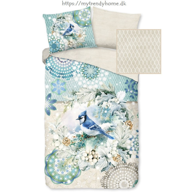 Flonel sengesæt Camunda med mandala og fugle fra MyTrendyHome.dk
