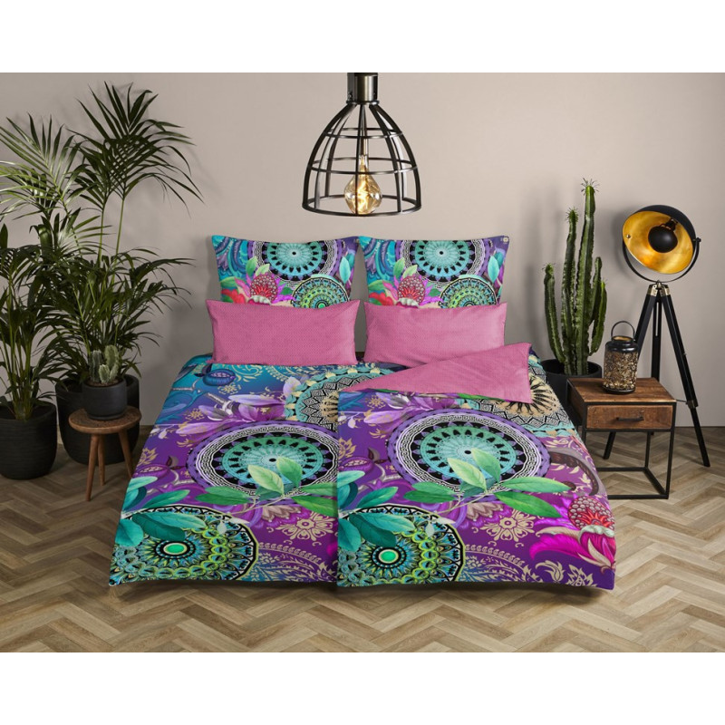 Bomuldssatin sengetøj Axelle med mandala ornament fra MytrendyHome.dk