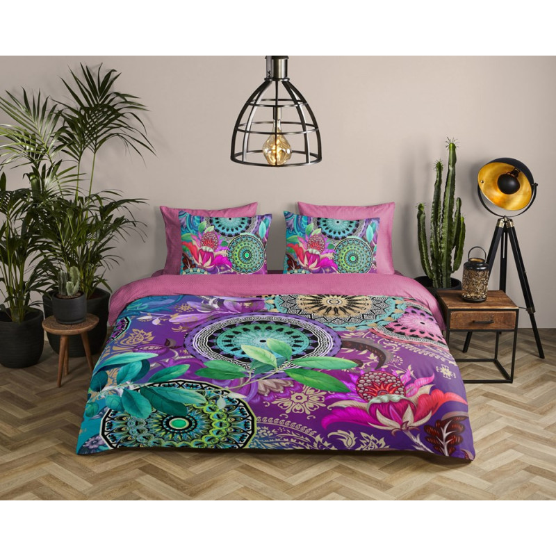 Bomuldssatin sengetøj Axelle med mandala ornament fra MytrendyHome.dk