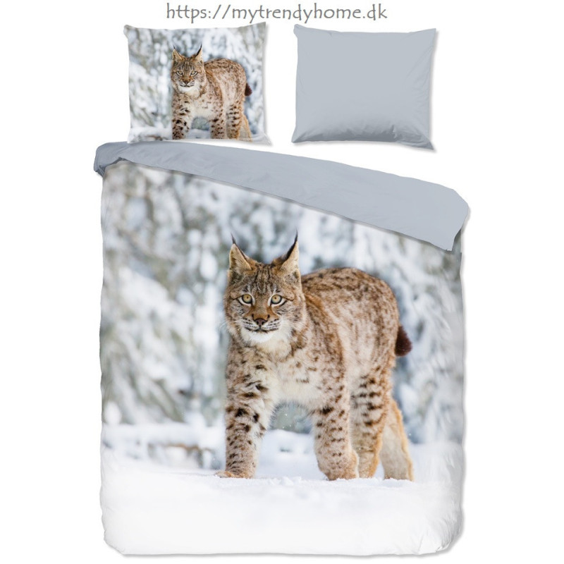 Flonel Sengesæt Los med vildkat fra MytrendyHome.dk