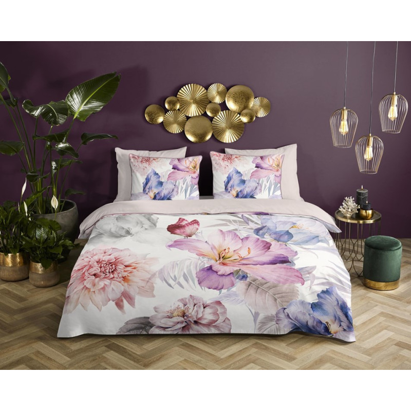Bomuldssatin sengetøj Caen med eksotiske blomster - MyTrendyHome.dk