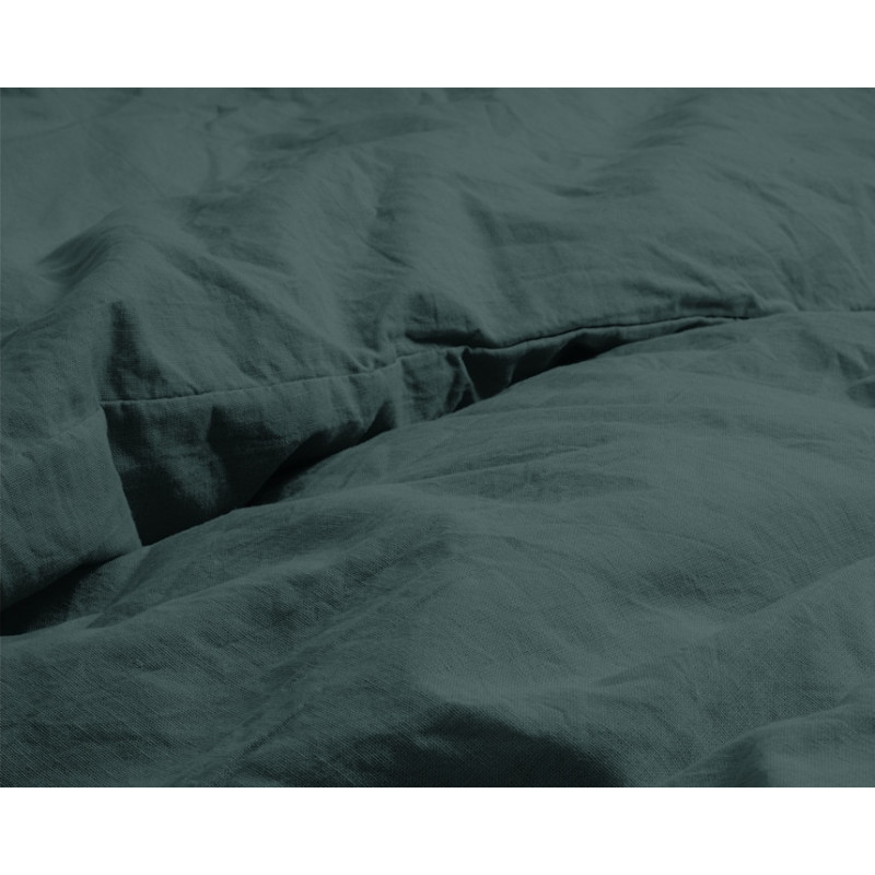 Sengesæt Stone washed Dark Green i 100% bomuld fra MyTrendyHome.dk