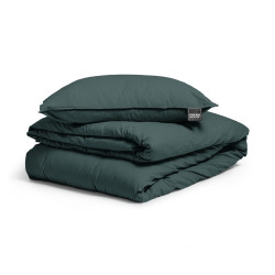 Sengesæt Stone washed Dark Green i 100% bomuld fra MyTrendyHome.dk