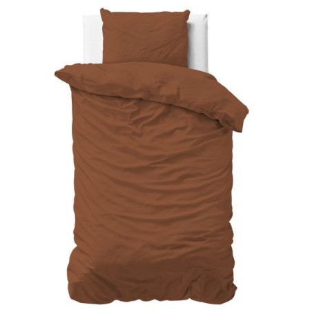 Unicolor Sengesæt Stone washed Brown i 100% bomuld fra MyTrendyHome.dk