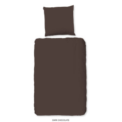 Bomuldssatin Unicolor sengesæt HIP Chocolate fra MyTrendyHome.dk