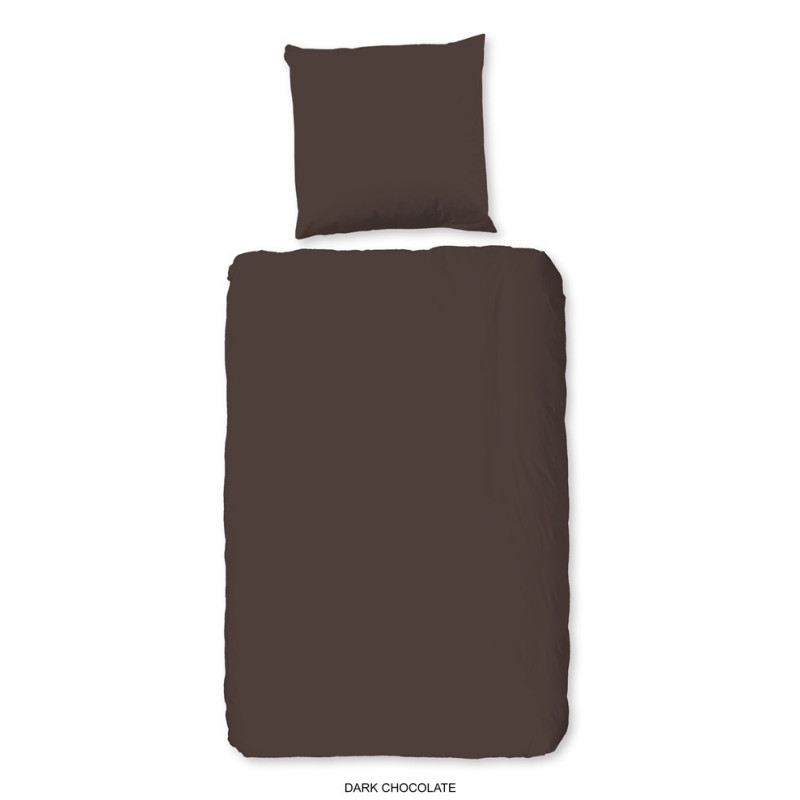 Bomuldssatin Unicolor sengesæt HIP Chocolate fra MyTrendyHome.dk