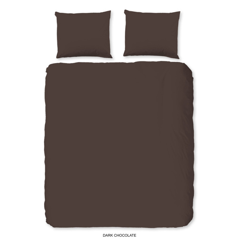 Bomuldssatin Unicolor sengesæt HIP Chocolate fra MyTrendyHome.dk