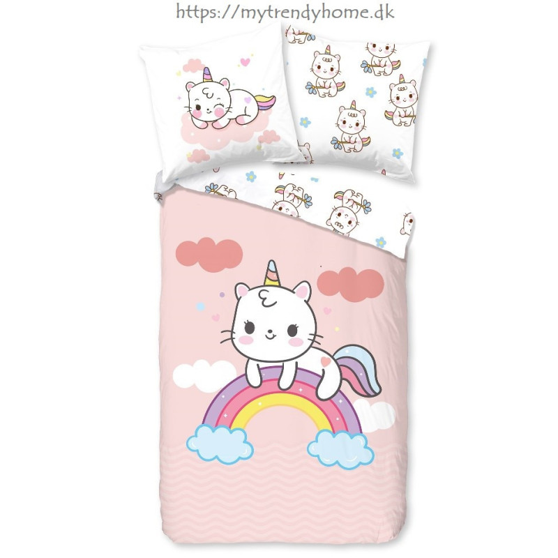Børnesengetøj Cat Unicorn med Enhjørning Kat fra MyTrendyHome.dk